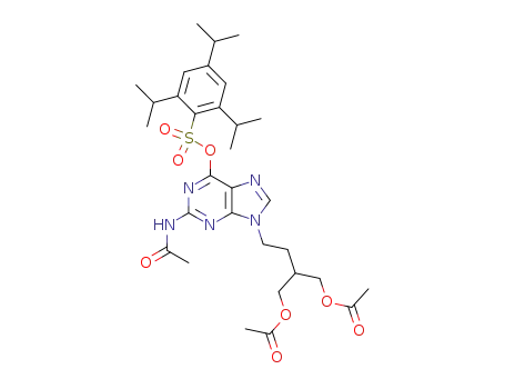 9-[4-acetoxy-3-(acetoxymethyl)but-1-yl]-2-acetylamino-6-(2',4',6'-triisopropylbenzenesulfonyloxy)-9H-purine