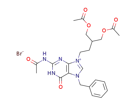 9-(4-acetoxy-3-acetoxymethyl-butyl)-2-acetylamino-7-benzyl-6-oxo-6,7-dihydro-1H-purin-9-ium; bromide