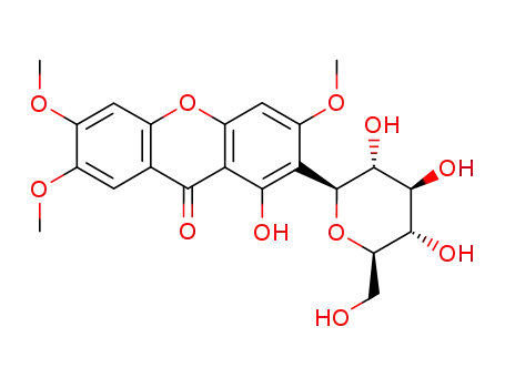 2-β-D-tetrahydroxyglucopyranosyl-3,6,7-trimethoxy-1-hydroxy-9H-xanthen-9-one