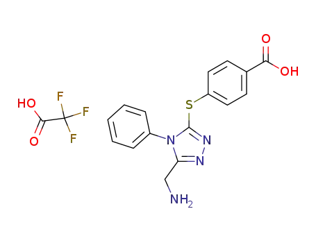 4-(5-aminomethyl-4-phenyl-4H-[1,2,4]triazol-3-ylsulfanyl)-benzoic acid; compound with trifluoro-acetic acid