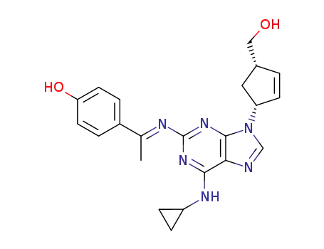 4-{1-[(E)-6-Cyclopropylamino-9-((1R,4S)-4-hydroxymethyl-cyclopent-2-enyl)-9H-purin-2-ylimino]-ethyl}-phenol