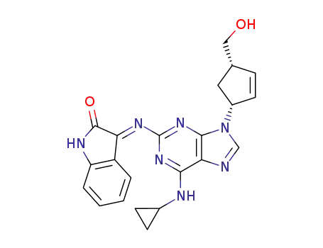 3-[(E)-6-Cyclopropylamino-9-((1R,4S)-4-hydroxymethyl-cyclopent-2-enyl)-9H-purin-2-ylimino]-1,3-dihydro-indol-2-one