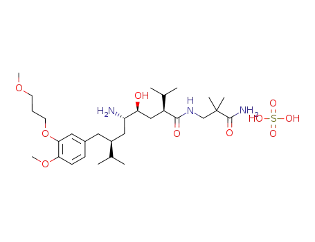 2(S),4(S),5(S),7(S)-N-(3-amino-2,2-dimethyl-3-oxopropyl)-2,7-di(1-methylethyl)-4-hydroxy-5-amino-8-[4-methoxy-3-(3-methoxy-propoxy)phenyl]-octanamide, hydrogen sulfate salt of