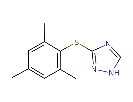 Molecular Structure of 158091-64-6 (3-(2,4,6-trimethylphenyl)thio-1H-1,2,4-triazole)