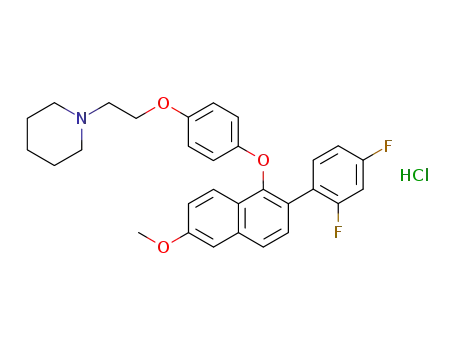1-(2-{4-[2-(2,4-difluoro-phenyl)-6-methoxy-naphthalen-1-yloxy]-phenoxy}-ethyl)-piperidine hydrochloride
