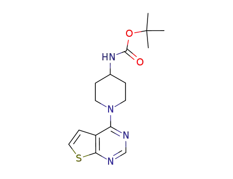 (1-thieno[2,3-d]pyrimidin-4-yl-piperidin-4-yl)-carbamic acid tert-butyl ester