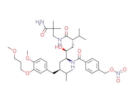 (2S,4S,5S,7S)-5-[4-[(nitrooxy)methyl]benzoyl]amino-4-hydroxy-2-isopropyl-7-[4-methoxy-3-(3-methoxy-propopxy)-benzyl]-8-methyl-nonanoic acid (2-carbamoyl-2-methyl-propyl)-amide