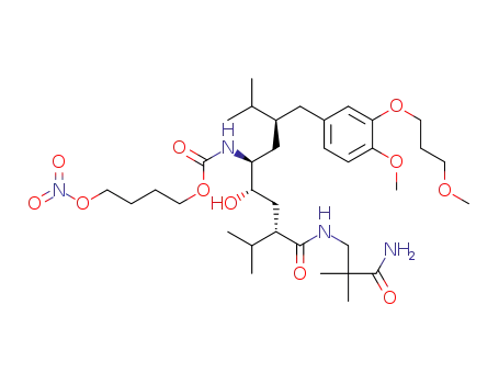 (2S,4S,5S,7S)-5-[[[4-(nitrooxy)butyl]oxy]carbonyl]amino-4-hydroxy-2-isopropyl-7-[4-methoxy-3-(3-methoxy-propopxy)-benzyl]-8-methyl-nonanoic acid (2-carbamoyl-2-methyl-propyl)-amide