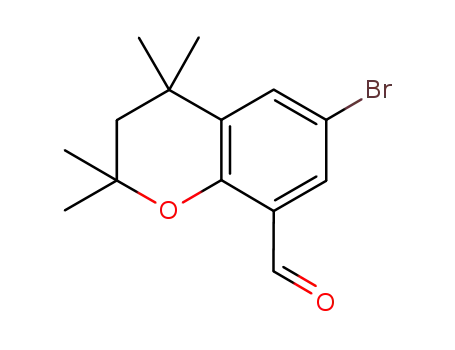 Molecular Structure of 345964-32-1 (2H-1-Benzopyran-8-carboxaldehyde,
6-bromo-3,4-dihydro-2,2,4,4-tetramethyl-)