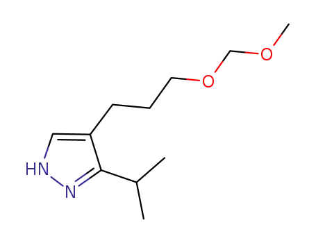 Molecular Structure of 628331-02-2 (1H-Pyrazole, 4-[3-(methoxymethoxy)propyl]-3-(1-methylethyl)-)