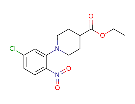 Molecular Structure of 847408-05-3 (ethyl 1-(5-chloro-2-nitrophenyl)-4-piperidinecarboxylate)