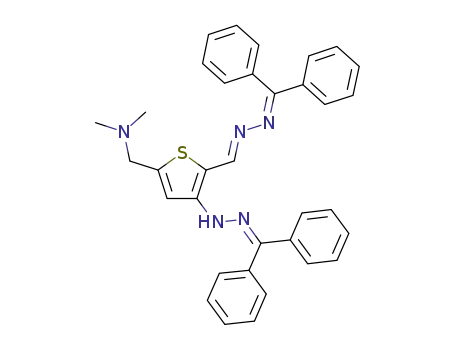 [4-(N'-benzhydrylidenehydrazino)-5-(benzhydrylidenehydrazonomethyl)thiophen-2-ylmethyl]dimethylamine