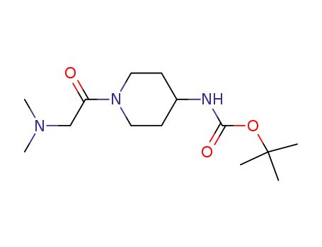 Molecular Structure of 864246-28-6 (Carbamic acid, [1-[(dimethylamino)acetyl]-4-piperidinyl]-,
1,1-dimethylethyl ester)
