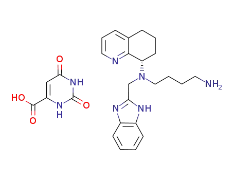 4-Pyrimidinecarboxylic acid, 1,2,3,6-tetrahydro-2,6-dioxo-, compd. with
N-(1H-benzimidazol-2-ylmethyl)-N-[(8S)-5,6,7,8-tetrahydro-8-quinolinyl]
-1,4-butanediamine (1:1)