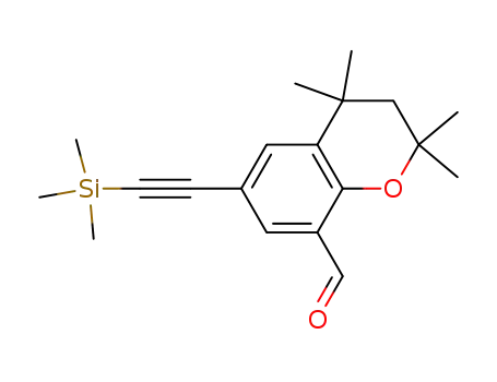 Molecular Structure of 607714-16-9 (2H-1-Benzopyran-8-carboxaldehyde,
3,4-dihydro-2,2,4,4-tetramethyl-6-[(trimethylsilyl)ethynyl]-)