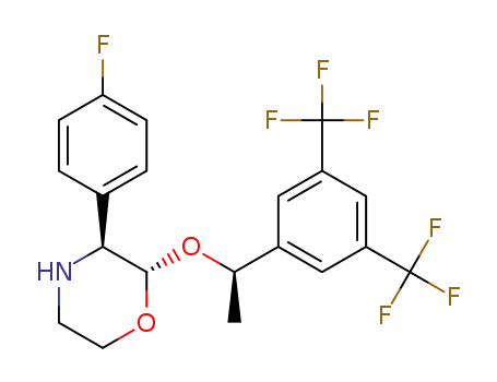 Molecular Structure of 170902-80-4 ((2S,3S)-2-((R)-1-(3,5-bis(trifluoromethyl)phenyl)ethoxy)-3-(4-fluorophenyl)morpholine)
