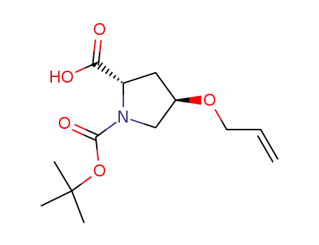 Molecular Structure of 93962-39-1 (1,2-Pyrrolidinedicarboxylic acid, 4-(2-propenyloxy)-,
1-(1,1-dimethylethyl) ester, (2S,4R)-)