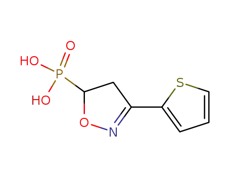 Molecular Structure of 125674-90-0 ((3-thiophen-2-yl-4,5-dihydroisoxazol-5-yl)phosphonic acid)