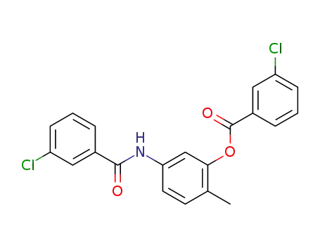 Molecular Structure of 929291-99-6 (Benzoic acid, 3-chloro-, 5-[(3-chlorobenzoyl)amino]-2-methylphenyl
ester)
