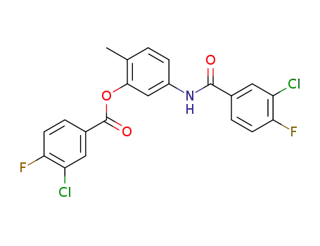 Molecular Structure of 929291-96-3 (Benzoic acid, 3-chloro-4-fluoro-,
5-[(3-chloro-4-fluorobenzoyl)amino]-2-methylphenyl ester)