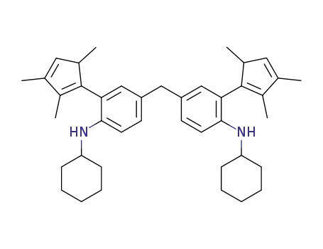 4-(3-(2,3,5-trimethylcyclopenta-1,3-diene)-4-(cyclohexylamino)benzyl)-2-(2,3,5,-trimethylcyclopenta-1,3-diene)-N-cyclohexylbenzeneamine
