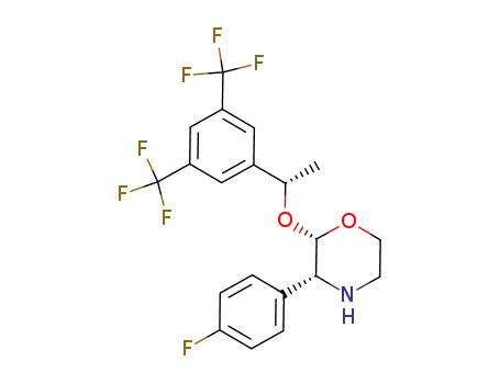 Molecular Structure of 327623-37-0 ((2S,3R)-2-((S)-1-(3,5-bis(trifluoroMethyl)phenyl)ethoxy)-3-(4-fluorophenyl)Morpholine)