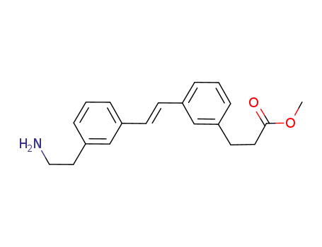 Molecular Structure of 878158-10-2 (Benzenepropanoic acid, 3-[(1E)-2-[3-(2-aminoethyl)phenyl]ethenyl]-,
methyl ester)