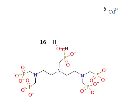 Cd5(diethylene triamine-N,N,N',N',N'',N''-penta(methylenephosphonic acid)(-10H))2*16H2O