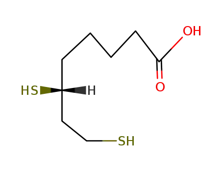 Molecular Structure of 119365-69-4 ((R)-6,8-Dimercaptooctanoic acid)