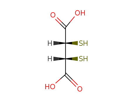 Molecular Structure of 304-55-2 (Butanedioic acid,2,3-dimercapto-, (2R,3S)-rel-)