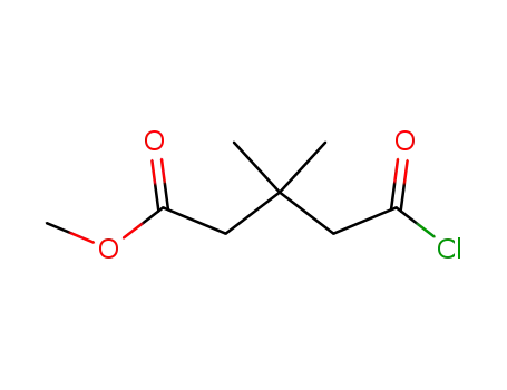 Molecular Structure of 61798-18-3 (Pentanoic acid, 5-chloro-3,3-dimethyl-5-oxo-, methyl ester)