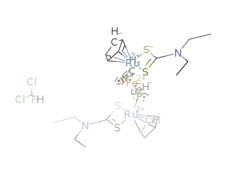 [(η5-cyclopentadienyl)Ru(diethyldithiocarbamato)]2(μ-1,1'-bis(diphenylphosphino)ferrocene)*CH2Cl2