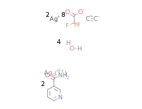 (Ag2C2)(AgCF3CO2)8(3-pyCONH2)2(H2O)4