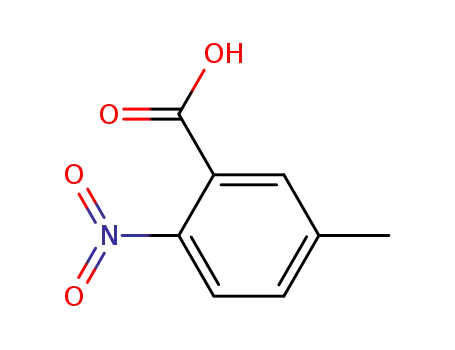Molecular Structure of 3113-72-2 (5-Methyl-2-nitrobenzoic acid)