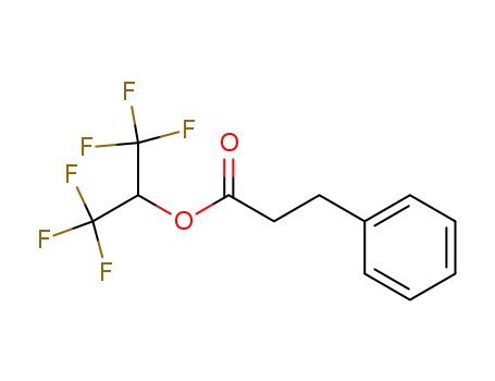 Molecular Structure of 23522-67-0 (Benzenepropanoic acid, 2,2,2-trifluoro-1-(trifluoromethyl)ethyl ester)