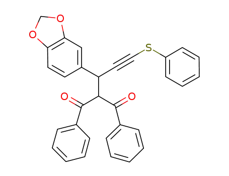 1,3-diphenyl-2-[1-(benzodioxol-5-yl)-3-(phenylsulfanyl)prop-2-ynyl]propanedione