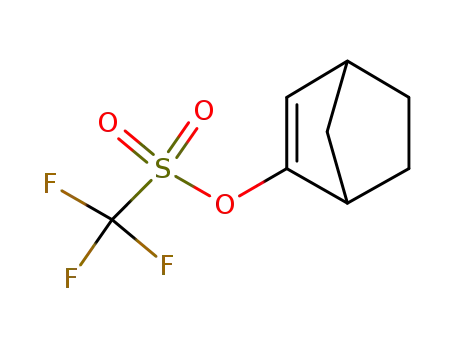 Molecular Structure of 82361-91-9 (Methanesulfonic acid, trifluoro-, bicyclo[2.2.1]hept-2-en-2-yl ester)