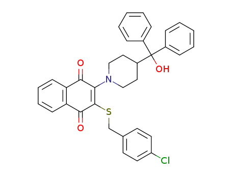 2-((4-chlorobenzyl)thio)-3-(4-(hydroxydiphenylmethyl)piperidin-1-yl)naphthalene-1,4-dione