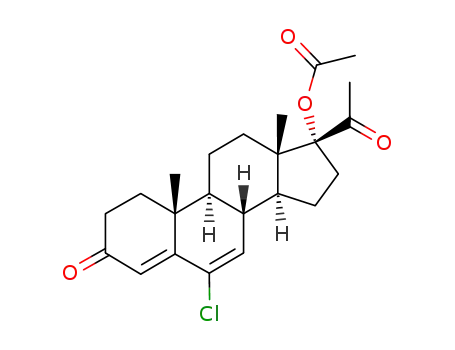 Molecular Structure of 302-22-7 (Pregna-4,6-diene-3,20-dione,17-(acetyloxy)-6-chloro-)