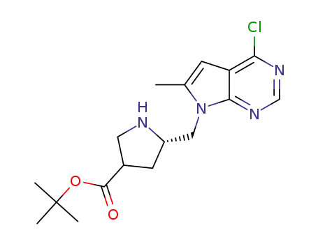 tert-butyl (S)-2-((4-chloro-6-methyl-7H-pyrrolo[2,3-d]pyrimidin-7-yl)methyl)pyrrolidine-4-carboxylate