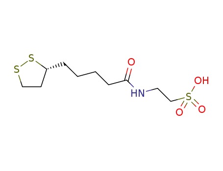 Molecular Structure of 874111-37-2 (Ethanesulfonic acid, 2-[[5-(3R)-1,2-dithiolan-3-yl-1-oxopentyl]amino]-)