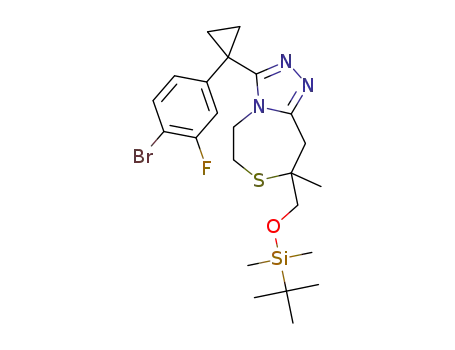 3-[1-(4-bromo-3-fluorophenyl)cyclopropyl]-8-({[tert-butyl(dimethyl)silyl]oxy}methyl)-8-methyl-5,6,8,9-tetrahydro[1,2,4]triazolo[4,3-d][1,4]thiazepine