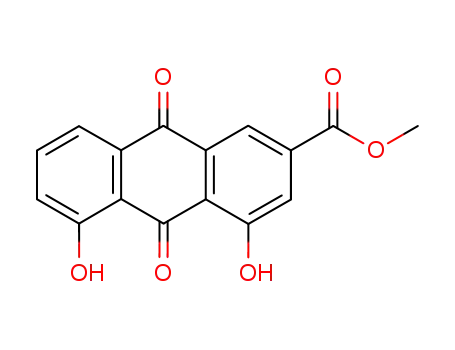 Molecular Structure of 6155-37-9 (2-Anthracenecarboxylic acid, 9,10-dihydro-4,5-dihydroxy-9,10-dioxo-,
methyl ester)