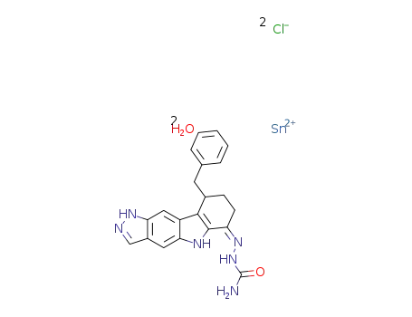 [Sn((Z)-2-(9-benzyl-8,9-dihydropyrazolo[4,3-b]carbazol-6(1H,5H,7H)-ylidene) semicarbazone)2Cl2]*2H2O