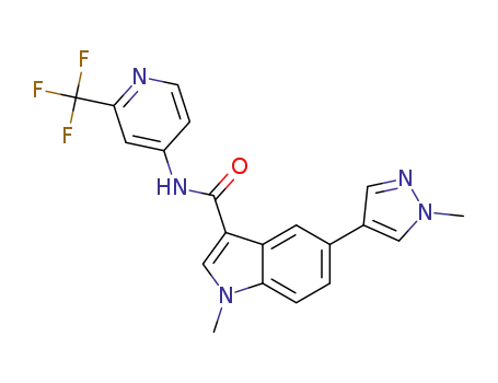 1-methyl-5-(1-methyl-1H-pyrazol-4-yl)-N-[2-(trifluoromethyl)pyridin-4-yl]-1H-indole-3-carboxamide