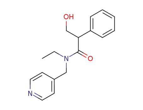 Molecular Structure of 1508-75-4 (Benzeneacetamide,N-ethyl-a-(hydroxymethyl)-N-(4-pyridinylmethyl)-)