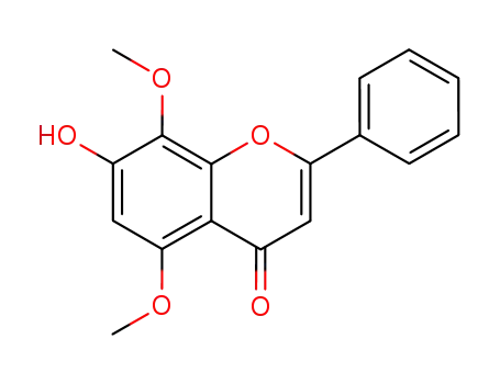 Molecular Structure of 3316-54-9 (4H-1-Benzopyran-4-one, 7-hydroxy-5,8-dimethoxy-2-phenyl-)