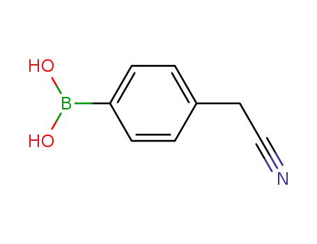 Molecular Structure of 91983-26-5 (4-(CYANOMETHYL)BENZENEBORONIC ACID)