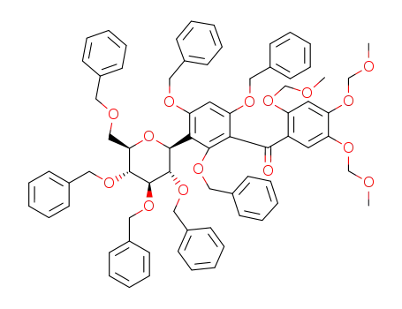 2,4,6-tribenzyloxy-3-C-(2,3,4,6-tetra-O-benzyl-β-D-glucopyranosyl)-2′,4′,5′-tris(methoxymethoxy)benzophenone