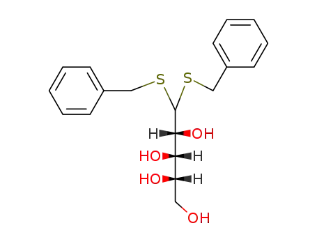 Molecular Structure of 40733-11-7 (5,5-bis(benzylsulfanyl)pentane-1,2,3,4-tetrol (non-preferred name))